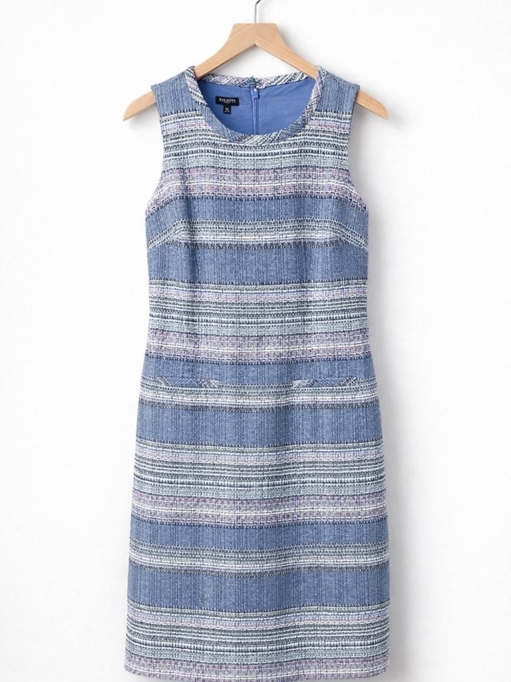 Talbots Blue and White Striped Midi Dress